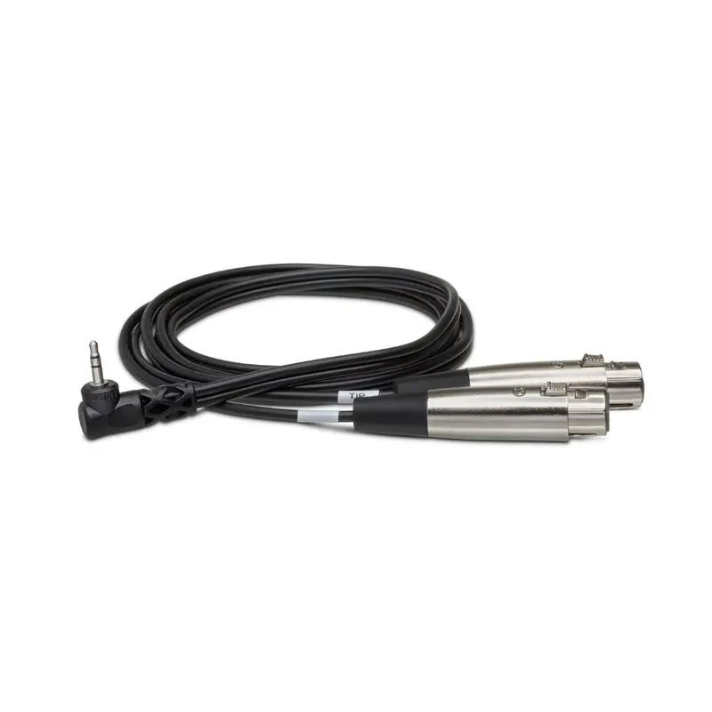 Hosa Dual Xlr Female To Right-Angle 3.5 Mm Trs Mic Cable – 2 Feet 1