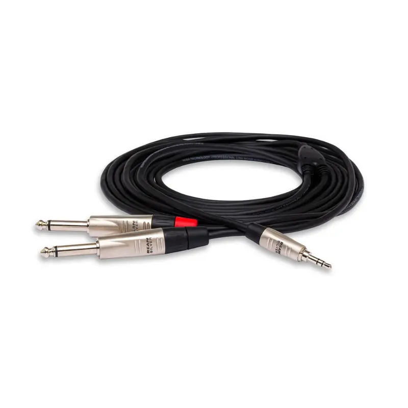 Hosa Rean 3.5Mm Trs To Dual 1/4" Ts Stereo Breakout Cable – 10 Ft Audio Splitter 1