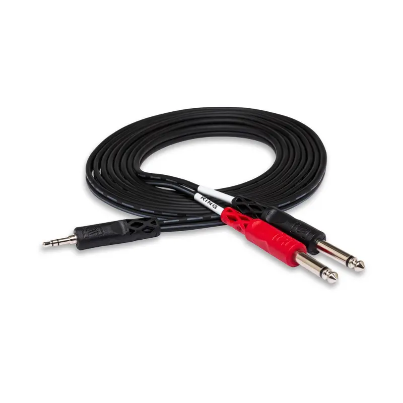 Hosa Technology 3.5 Mm Trs To Dual 1/4" Ts Stereo Breakout Cable – 3 Feet 1
