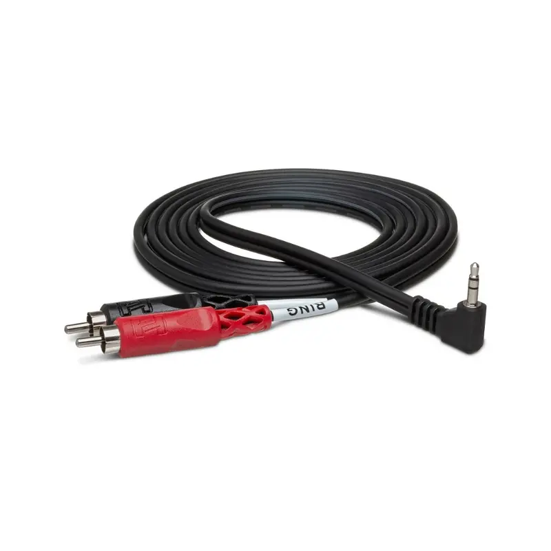 Hosa Technology Right-Angle 3.5 Mm Trs To Dual Rca Stereo Cable – 3 Feet 1