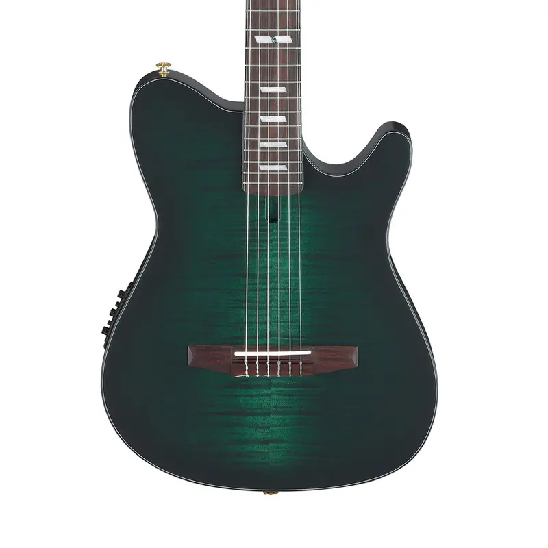 Ibanez Frh20Fmn Flamed Maple Nylon-String Guitar In Deep Emerald Green Low Gloss 1