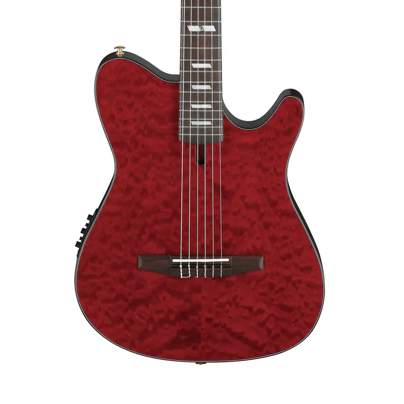 Ibanez Frh20Qmn Quilted Maple Nylon-String Guitar In Wine Red Low Gloss 1
