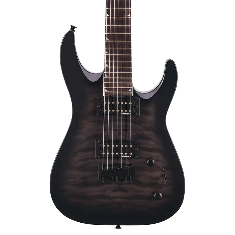 Jackson Js22Q-7 Dka Ht 7-String Electric Guitar – Transparent Black Burst, Amaranth Fingerboard 1