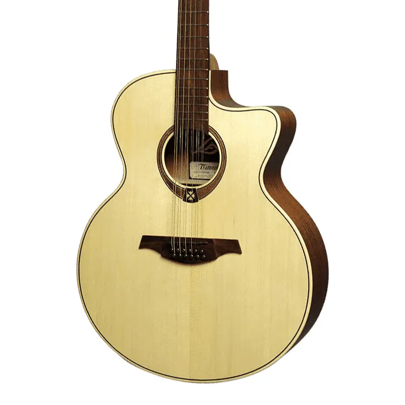 Lag T177 12-String Jumbo Acoustic/Electric Guitar - Natural 1