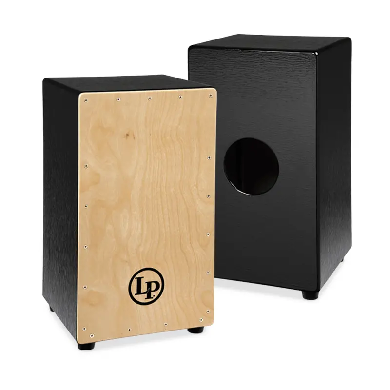 Lp Black Box Wire Cajon With Natural Wooden Face Plate 1