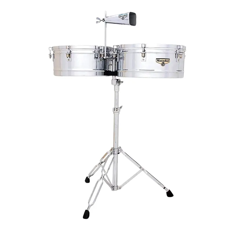 Lp Matador Chrome 14" And 15" Timbale Set With Adjustable Stand 1