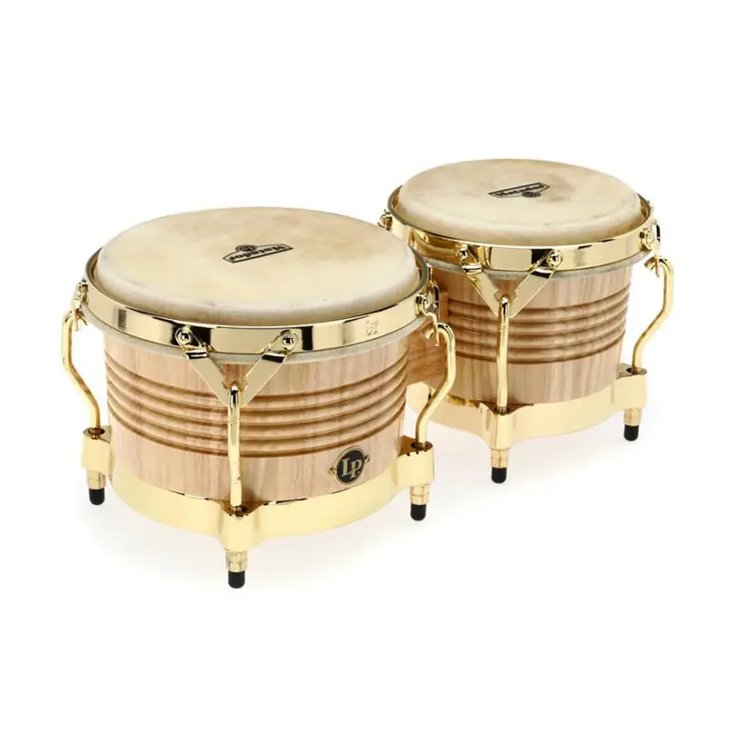 Lp Matador Natural Wood Bongos Featuring Gold-Plated Hardware 1