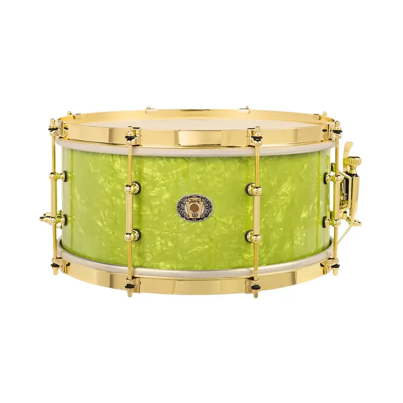 Ludwig 110Th Anniversary Classic Maple Snare Drum – Emerald Green Ripple Shell With Brass Hardware 1