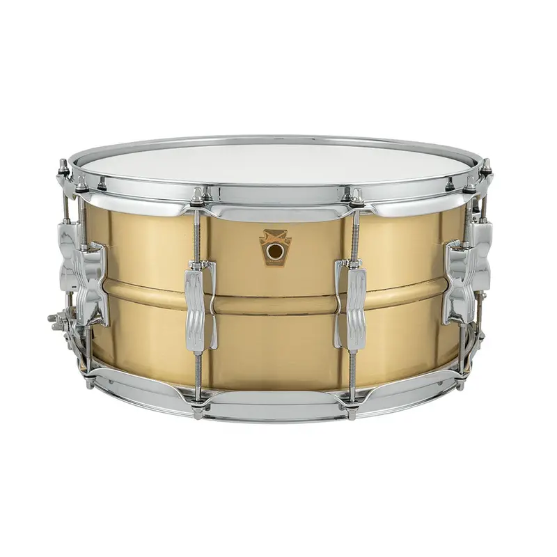 Ludwig Acro Brushed Brass Snare Drum, 14" × 6.5" 1
