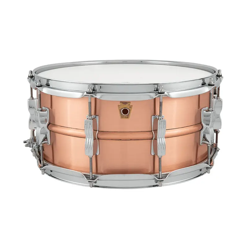Ludwig Acro Brushed Copper Snare Drum, 14" × 6.5" 1