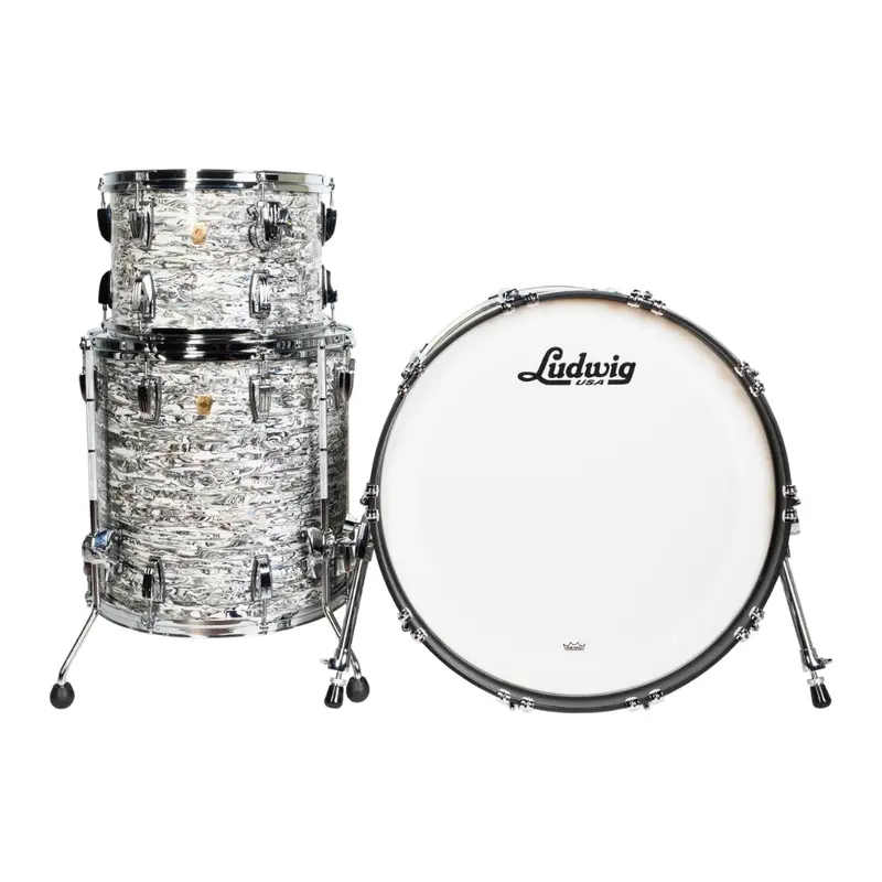 Ludwig Classic Maple 22" Fab 3-Piece Shell Pack – White Abalone Finish 1