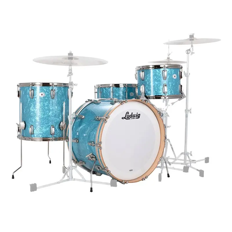 Ludwig Classic Maple 4-Piece Shell Pack – 22-Inch, Glacier Blue Pearl 1
