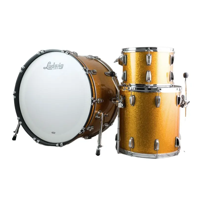 Ludwig Classic Maple Pro Beat Shell Pack – 3-Piece, Gold Sparkle 1