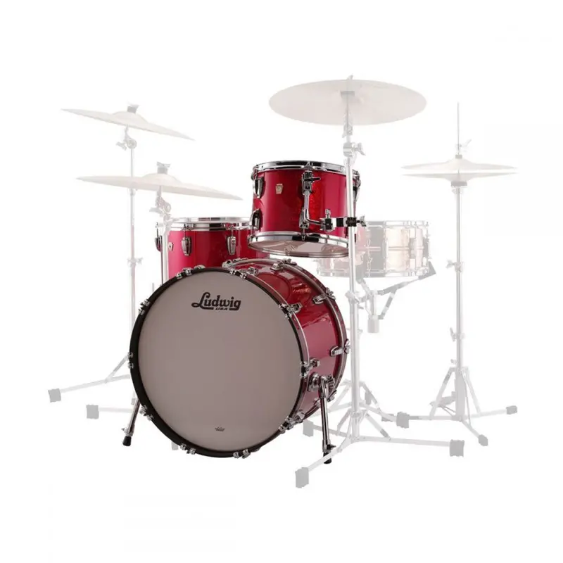 Ludwig Classic Maple Red Sparkle Downbeat Shell Pack – 20" 3-Piece 1