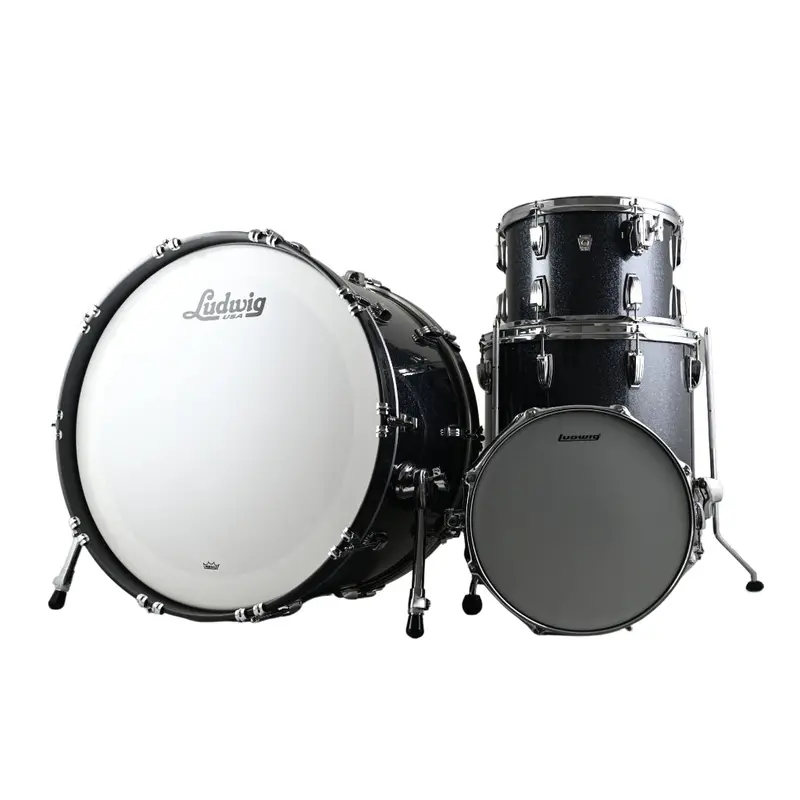 Ludwig Classic Oak Pro Beat 4-Piece Drum Shell Pack – Black Sparkle 1