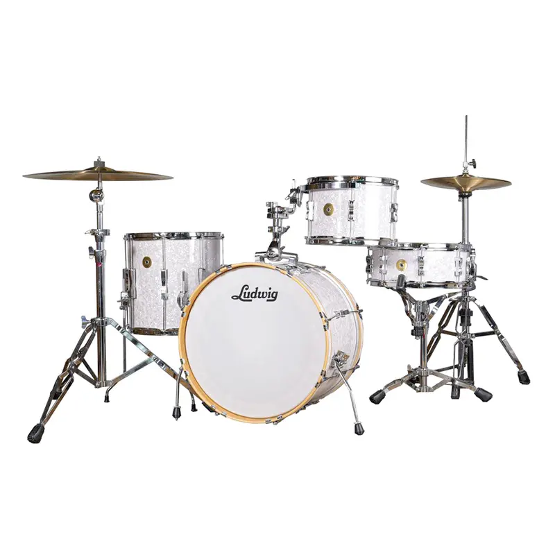 Ludwig Continental Club 20" Downbeat Plus 4-Piece Shell Pack In White Marine Gloss 1