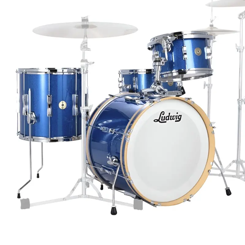 Ludwig Continental Club Fab Plus Drum Shell Pack — Blue Sparkle Finish 1