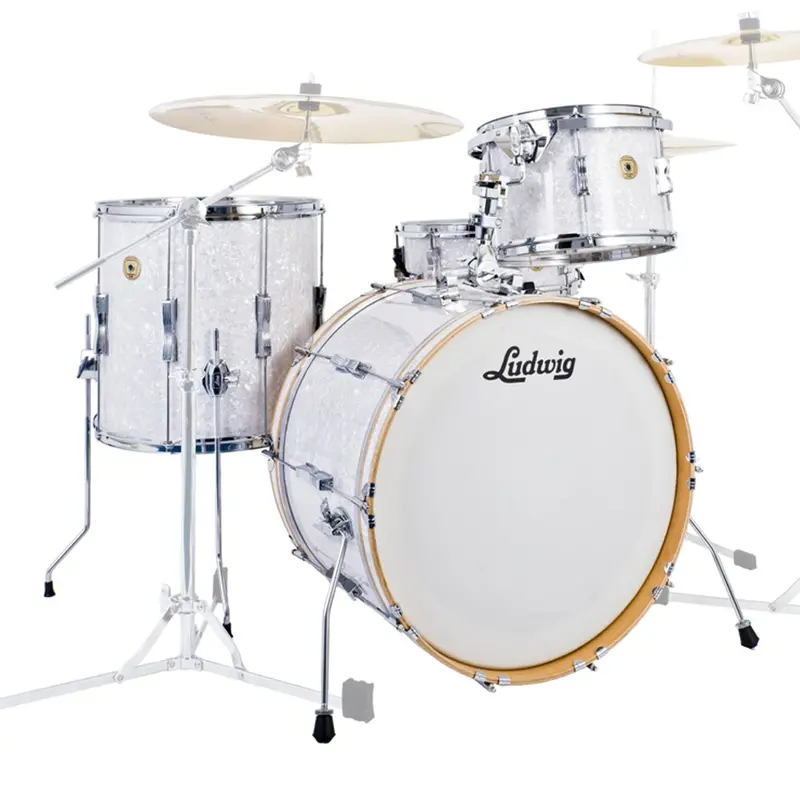 Ludwig Continental Club Fab Plus Drum Shell Pack — White Marine Pearl Finish 1