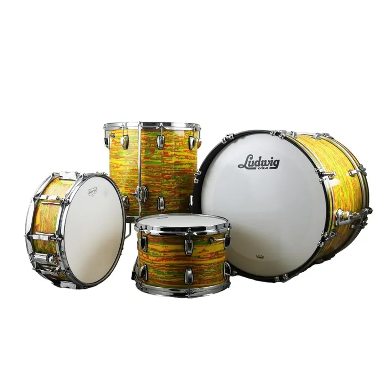 Ludwig Custom Classic Maple Drum Set – Citrus Mod Finish (14X20, 8X12, 14X14, 5X14) 1