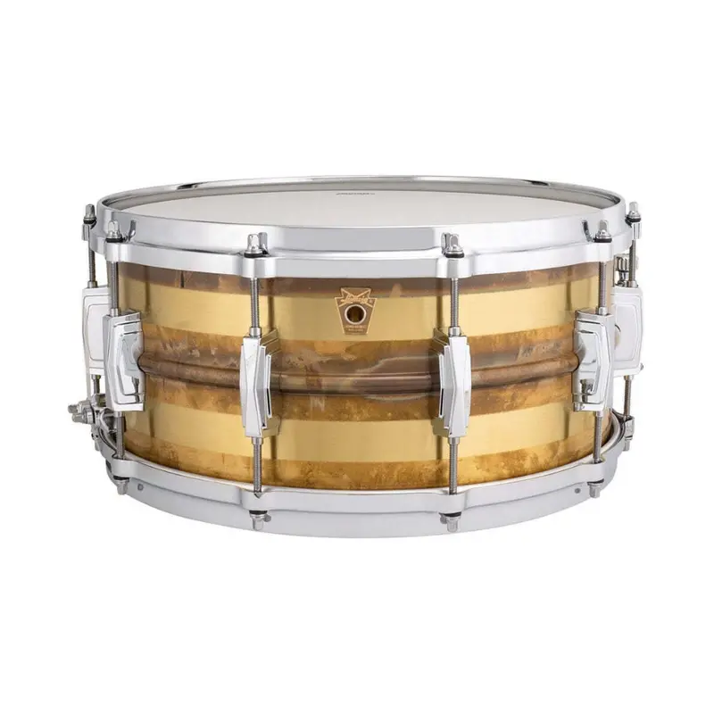 Ludwig Lb464Rs Supraphonic Raw Brass Striped Snare Drum – 14" X 6.5" 1