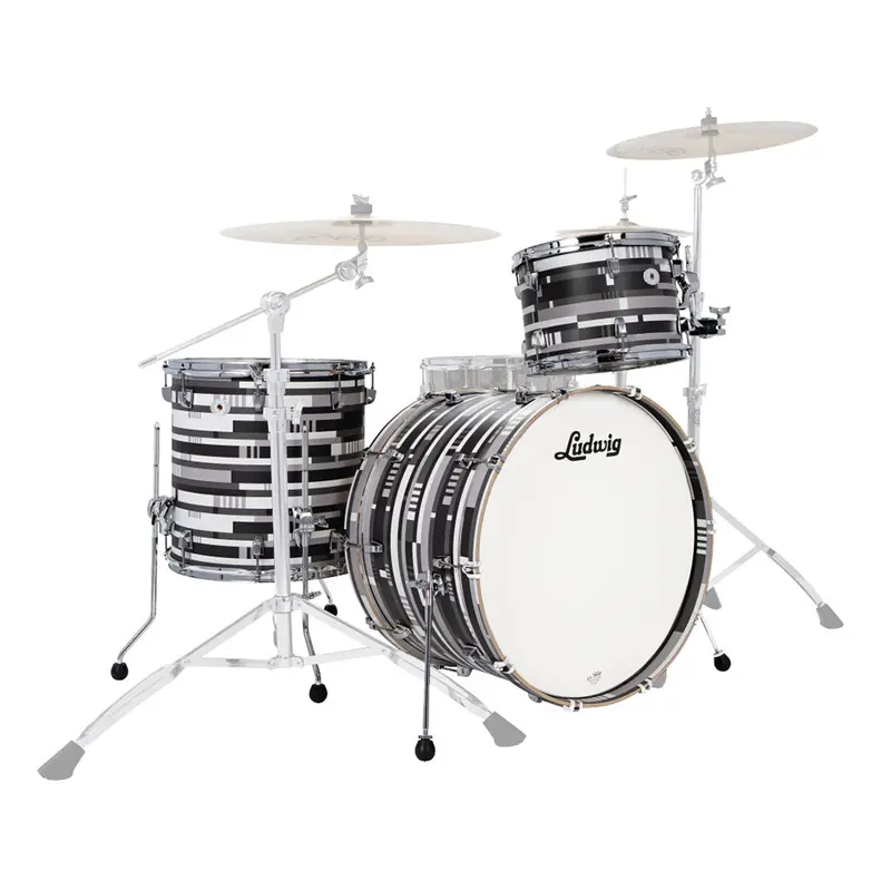 Ludwig Neusonic 22-Inch 3-Piece Drum Shell Pack In Digital Black Oyster Finish 1