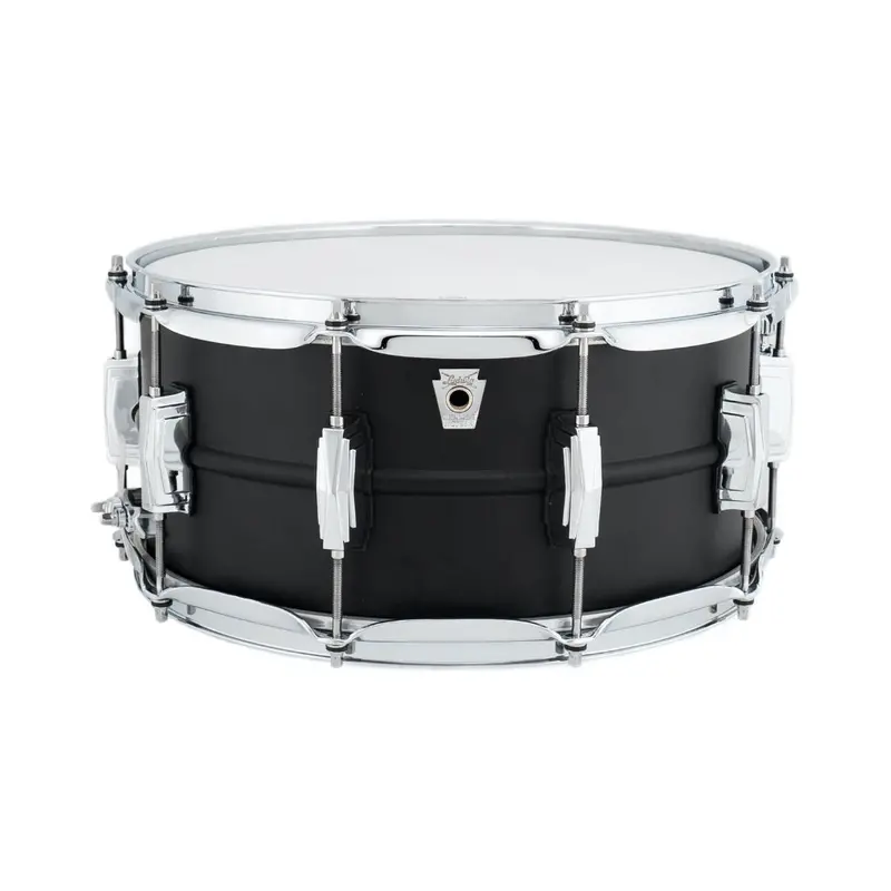 Ludwig Stealth Black Beauty Snare Drum – 14" X 6.5", Flat Black Finish Over Brass Shell 1
