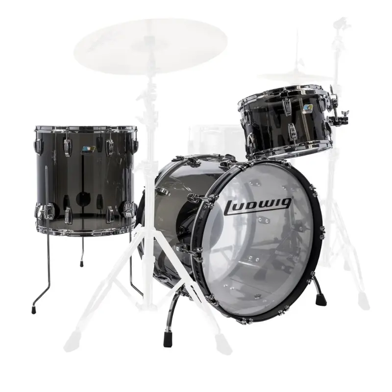 Ludwig Vistalite 3-Piece Fab Shell Pack In Smoke Finish 1