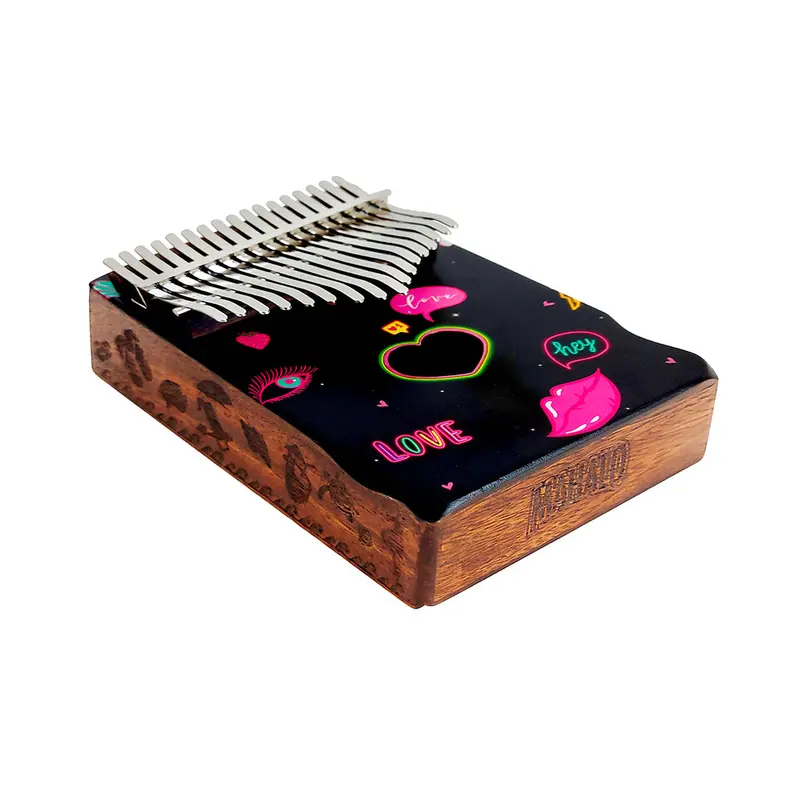 Mahalo 17-Note Heart-Shaped Kalimba 1