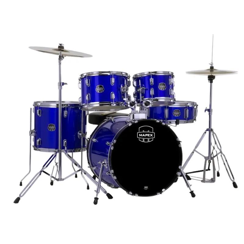 Mapex Comet 5-Piece Rock Drum Kit Featuring Cymbals And Stand Hardware – Indigo Blue 1