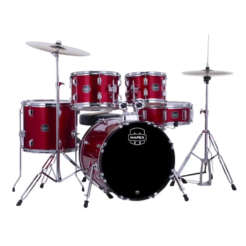 Mapex Comet 5-Piece Rock Drum Set With Cymbals & Hardware – Infra Red Finish 1