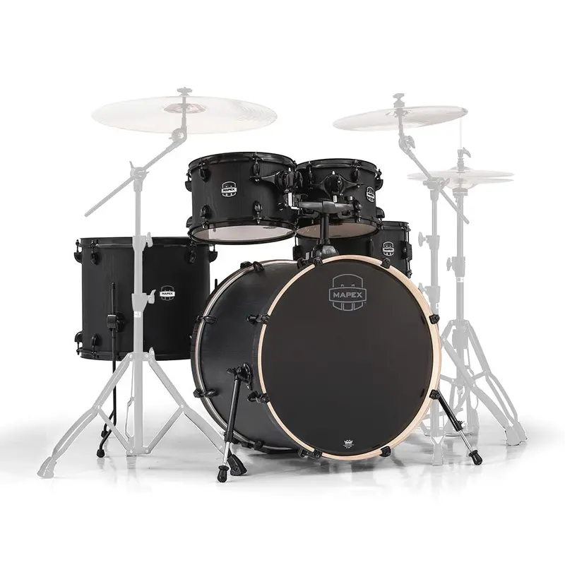 Mapex Mars 5-Piece Rock Shell Pack – 22-Inch Fast Shell, Nightwood Finish With Black Hardware 1