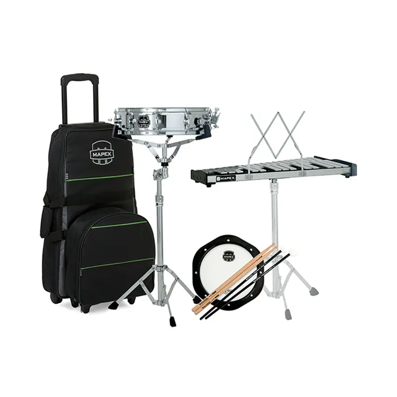 Mapex Mck1432Dp Backpack Snare & Bell Percussion Kit With Rolling Bag 1