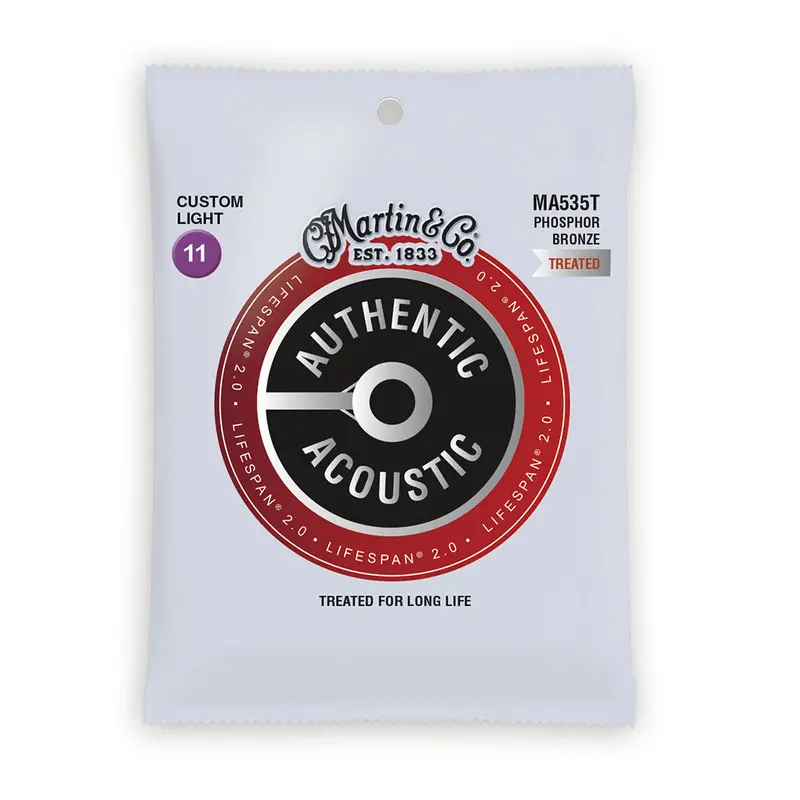 Martin Ma535T Acoustic Strings – Treated Custom Light, 92/8 Bronze, 11–52 1