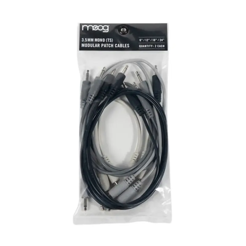 Moog Modular Patch Cable Set – Variety Pack (2× Each: 6", 12", 18", 24" 3.5Mm Mono Cables) 1
