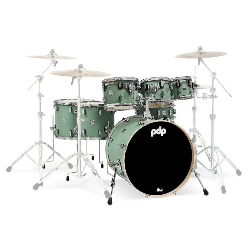 Pdp Concept Maple 7-Piece Drum Shell Pack – Satin Foam Green Finish 1