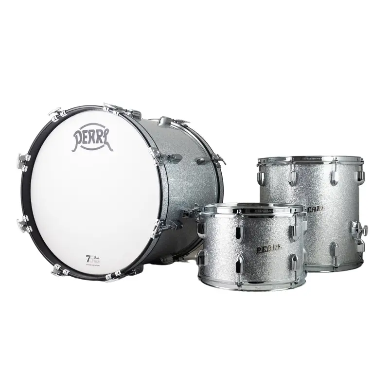 Pearl 75Th Anniversary President Series Drum Kit – 3-Piece Lauan Shell Pack, Silver Sparkle 1