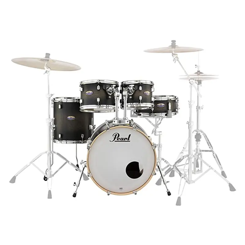 Pearl Decade Maple 5-Piece Drum Shell Pack – Satin Black Burst Finish 1