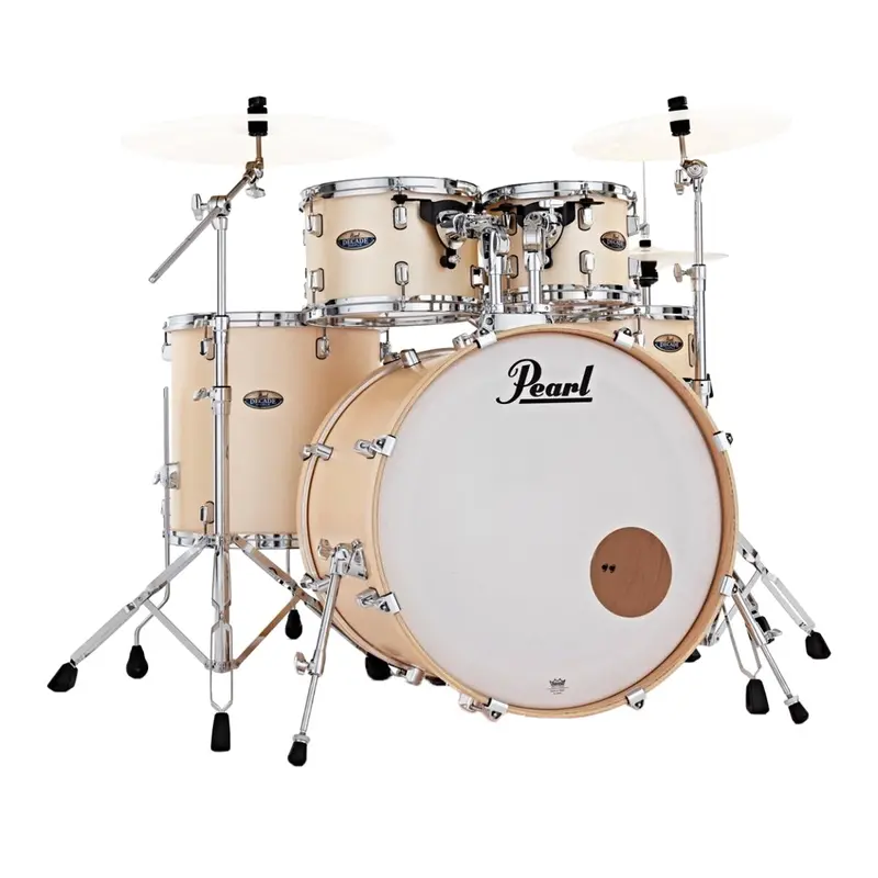 Pearl Decade Maple 5-Piece Fusion Plus Drum Kit – 22" Bass, Satin Gold Meringue Finish With Hardware 1