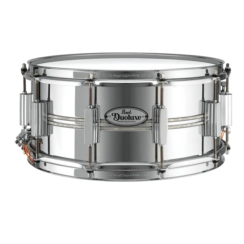 Pearl Duoluxe Chrome-Over-Brass 14" X 6.5" Snare Drum 1