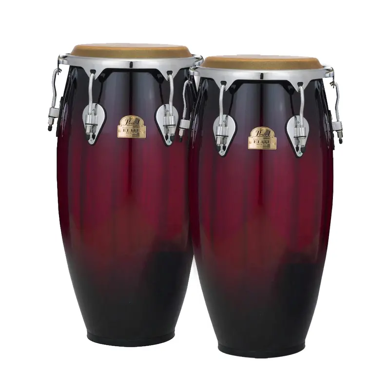 Pearl Elite Oak Congas (11" + 11¾") In Merlot Burst Finish 1