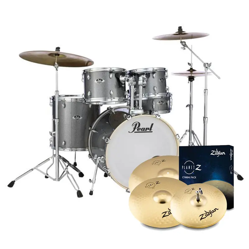 Pearl Export Exx Fusion Plus Drum Kit – 20" With Zildjian Cymbals & Hardware (Grindstone Sparkle) 1