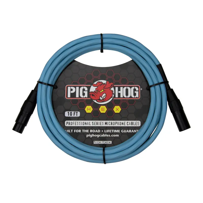 Pig Hog Hex Series Daphne Blue Xlr Mic Cable – 10 Feet 1