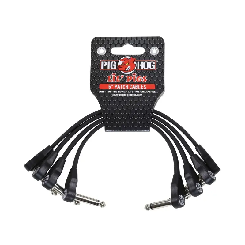 Pig Hog Lil’ Pigs Low-Profile Patch Cables – 6-Inch Black Pack (4 Count) 1