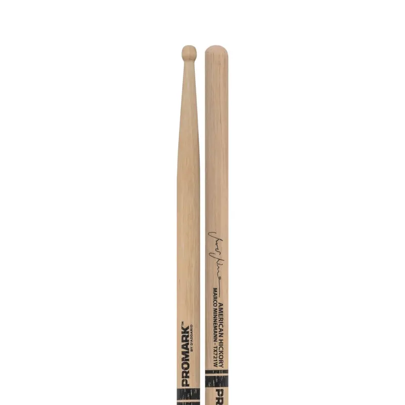 Promark Marco Minnemann 721 Signature Hickory Drumsticks With Lacquer Finish 1