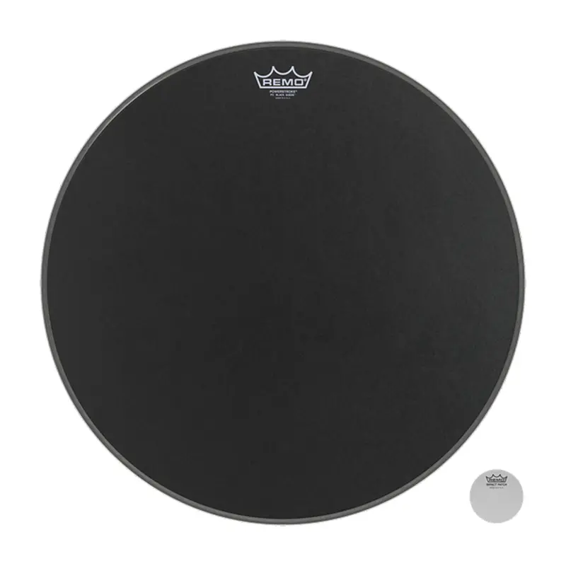Remo 18-Inch Powerstroke P3 Black Suede Bass Drum Head 1