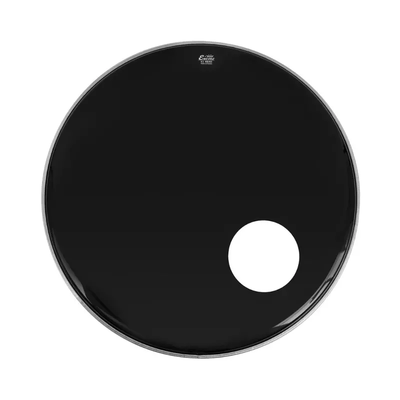 Remo Encore Powerstroke 3 Ebony Bass Drumhead – 22", 5" Offset Vent 1