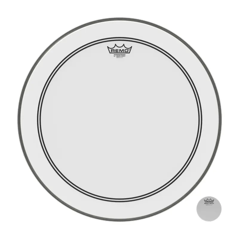 Remo Powerstroke 3 Smooth White 20-Inch Bass Drum Head 1