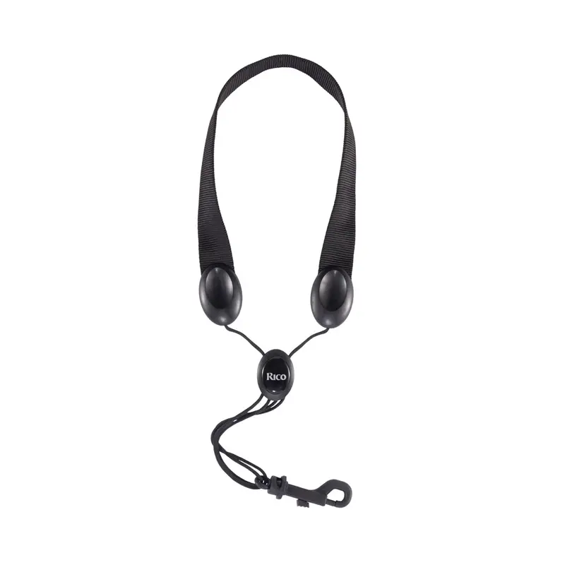Rico Soprano/Alto Saxophone Strap – Black Nylon With Snap Hooks 1