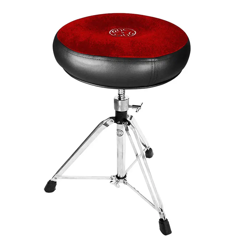 Roc-N-Soc Manual Spindle Height-Adjustable Stool – Round Red Seat Top 1