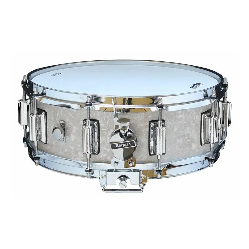 Rogers Beavertail Dyna-Sonic Snare Drum – 14"X5", White Marine Pearl 1